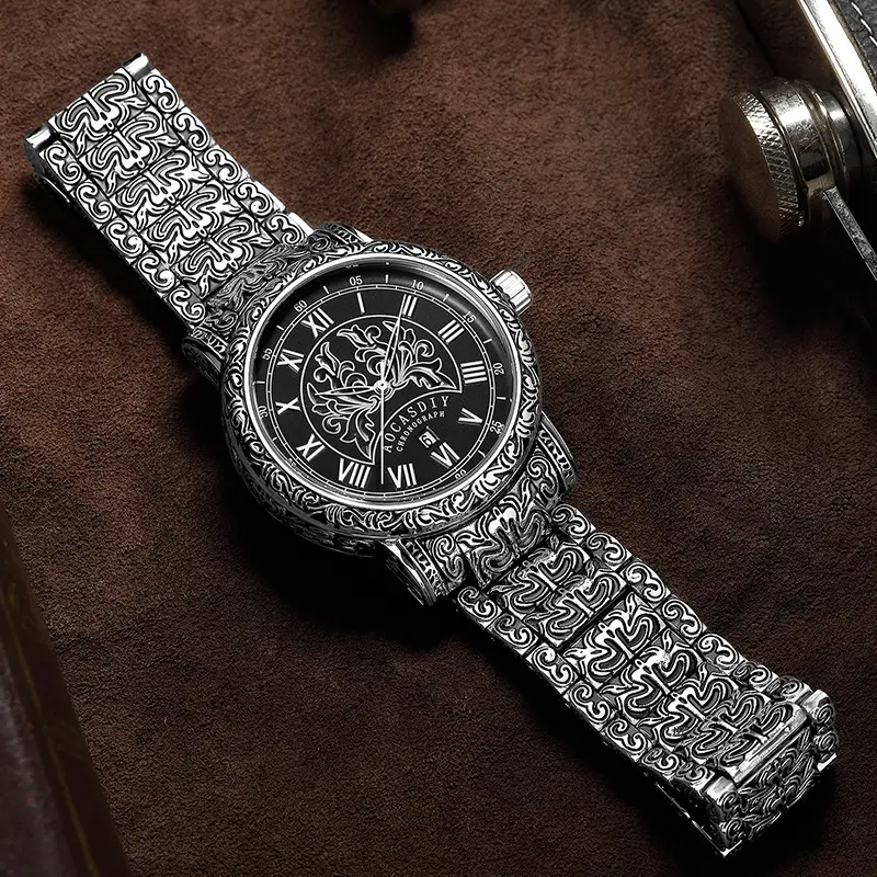Ancient Roman Carved Gold Watch for Men - Image 9