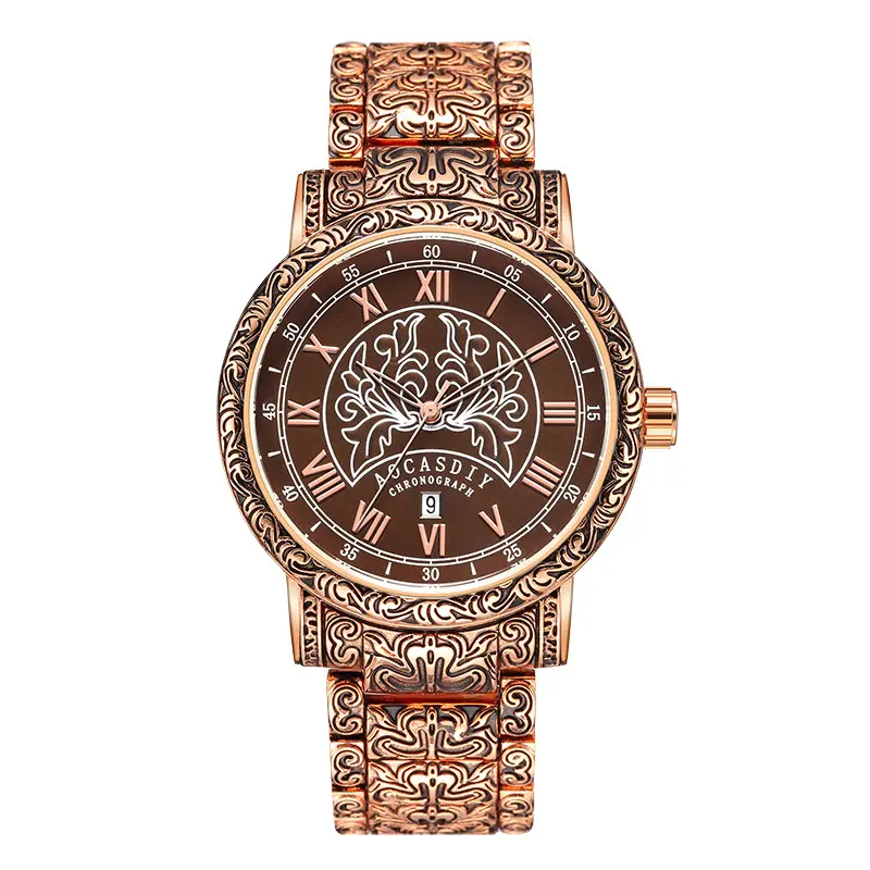 Ancient Roman Carved Gold Watch for Men - Image 4