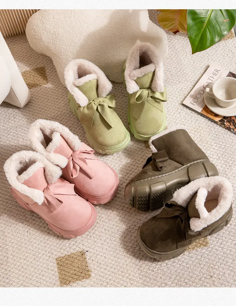 Nanbowan cotton-padded shoes women's winter wear high-top warm fleece-lined thick height increasing non-slip Korean style all-match snow boots women — feature 12