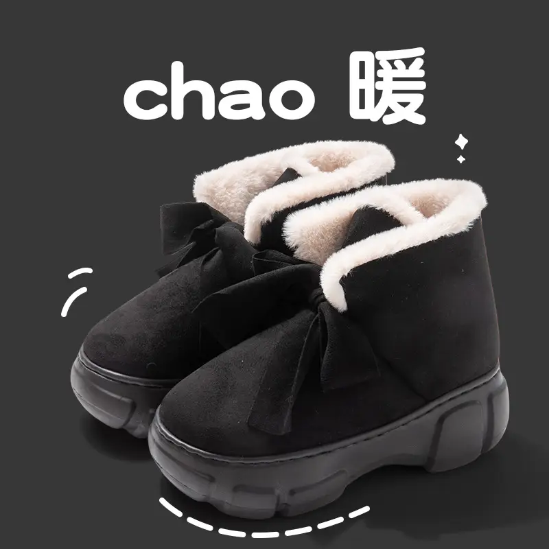 Nanbowan cotton-padded shoes women's winter wear high-top warm fleece-lined thick height increasing non-slip Korean style all-match snow boots women - Image 3