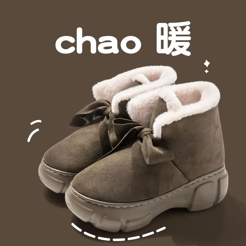 Nanbowan cotton-padded shoes women's winter wear high-top warm fleece-lined thick height increasing non-slip Korean style all-match snow boots women - Image 4