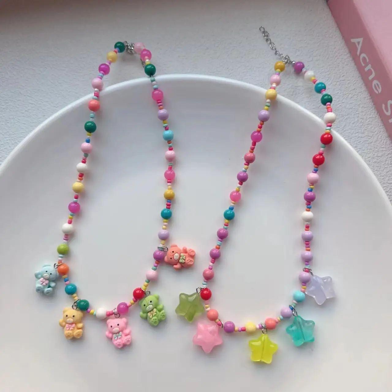 New Colorful Beaded Necklace for Girls with Five-Pointed Stars — feature 4