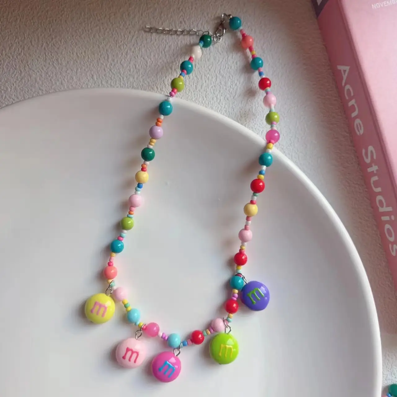 New Colorful Beaded Necklace for Girls with Five-Pointed Stars - Image 3