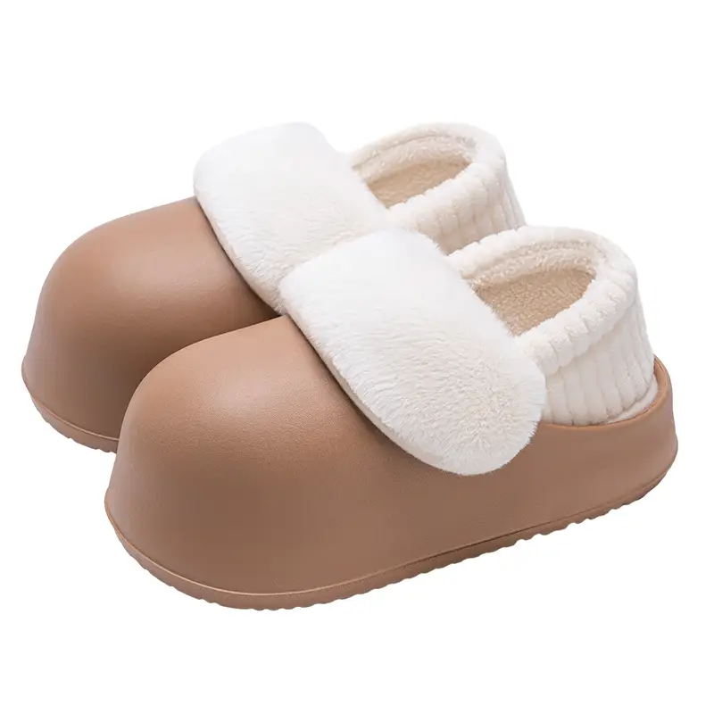 Waterproof Cotton Slippers for Women, Winter 2026 New Model, Indoor Home Soft-Soled Warm Plush Detachable Cotton Shoes