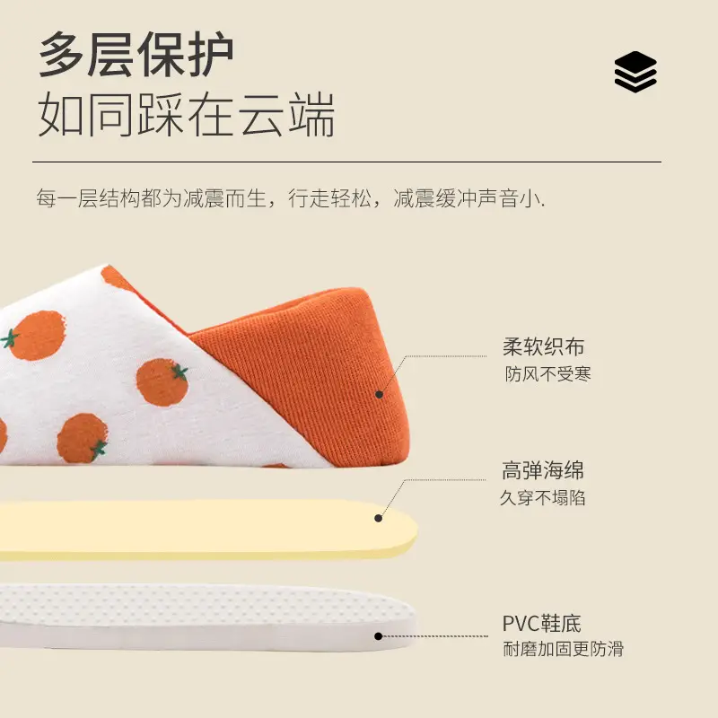 Moon Shoes Spring and Summer Thin Indoor Home Soft Bottom Heel Household Non-slip Cotton Slippers Female Pregnant Women Postpartum - Image 8