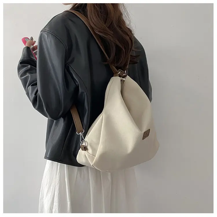 Black Canvas Student Tote Bag Large Capacity — feature 17