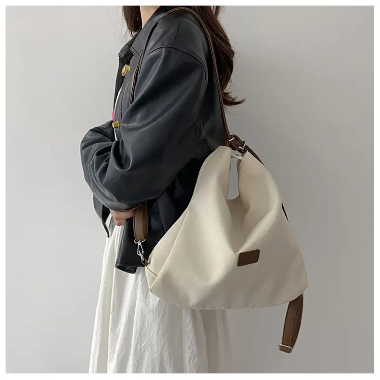 Black Canvas Student Tote Bag Large Capacity — feature 20