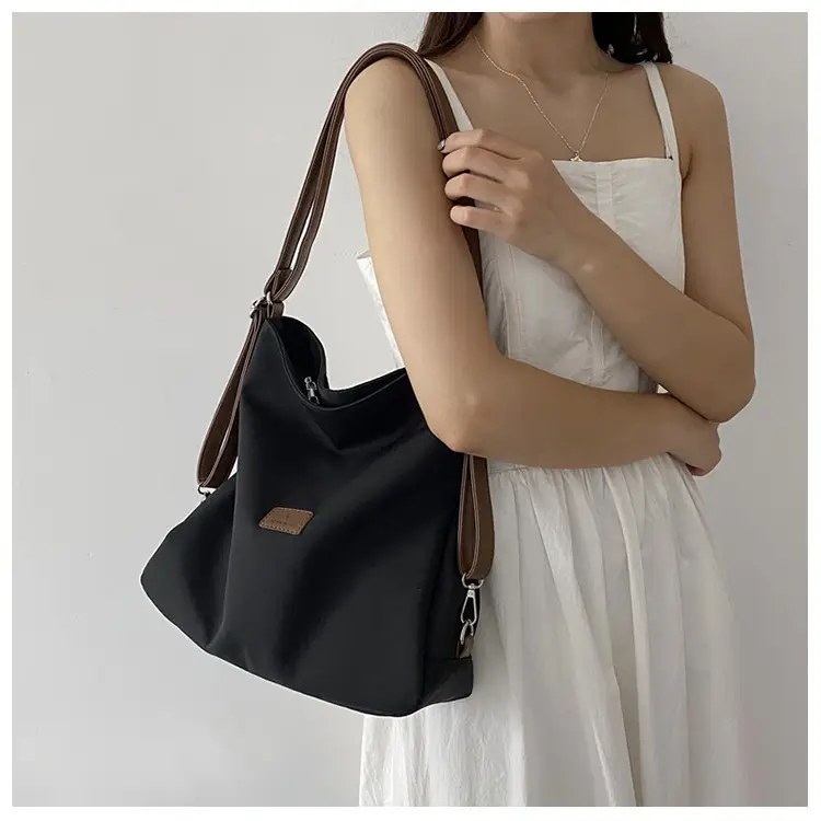 Black Canvas Student Tote Bag Large Capacity — feature 23