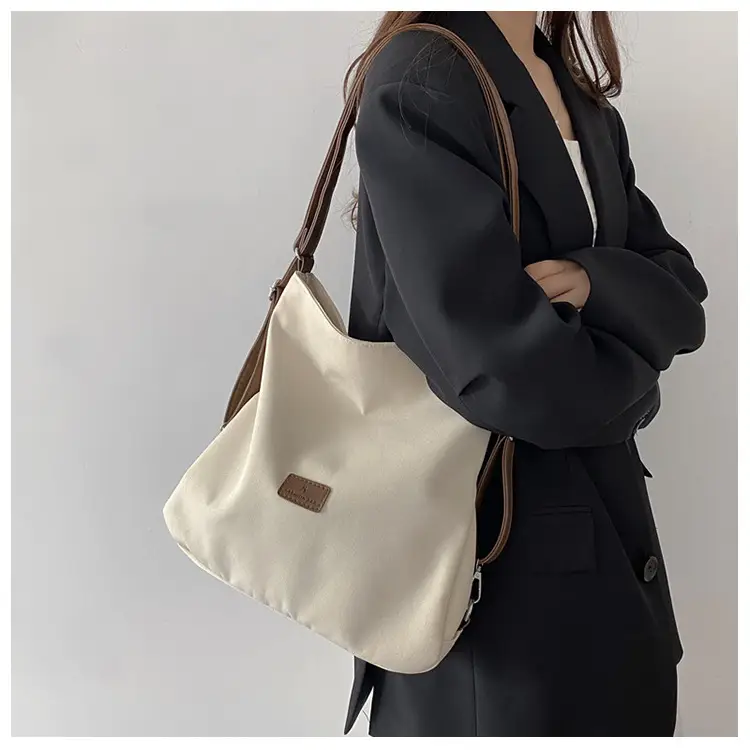 Black Canvas Student Tote Bag Large Capacity — feature 27