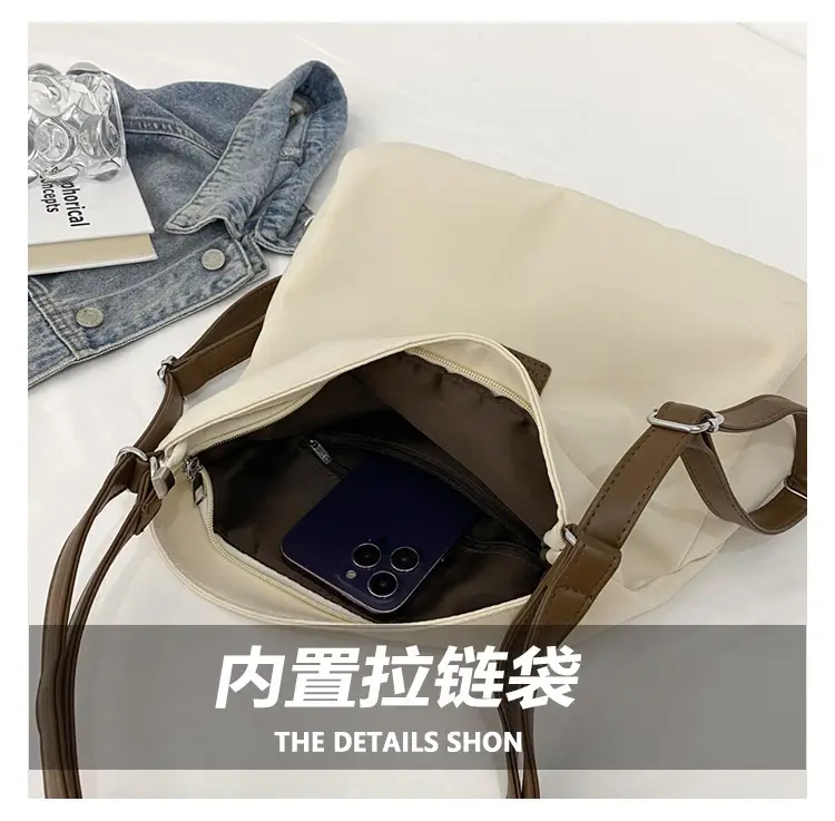 Black Canvas Student Tote Bag Large Capacity — feature 6