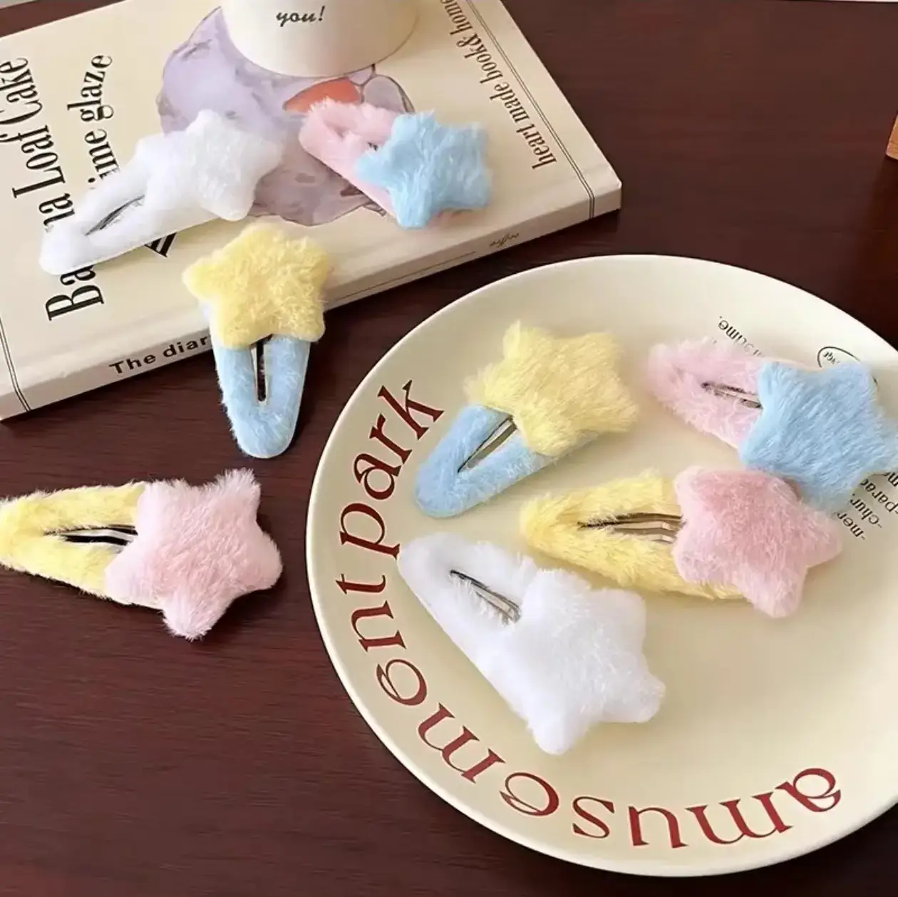 Plush Star BB Hair Clips Five-Pointed Sweet Cute