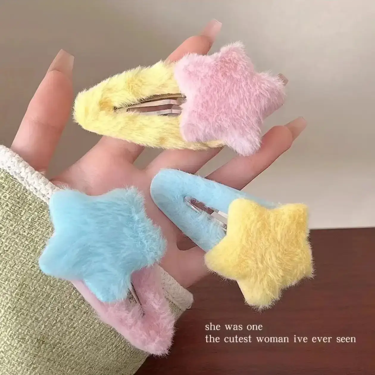 Plush Star BB Hair Clips Five-Pointed Sweet Cute