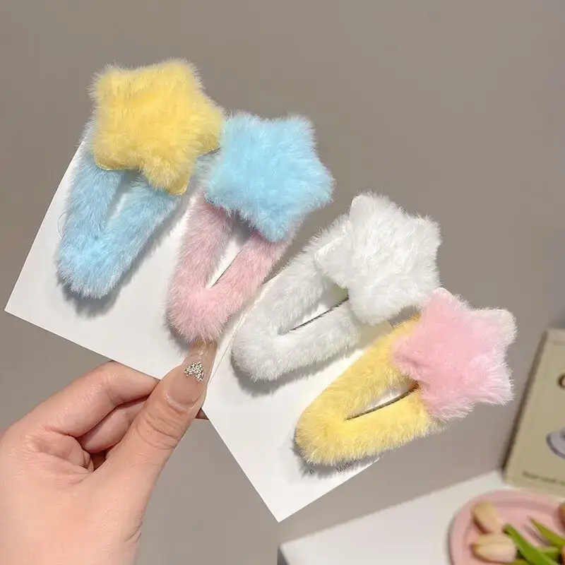 Plush Star BB Hair Clips Five-Pointed Sweet Cute — feature 4