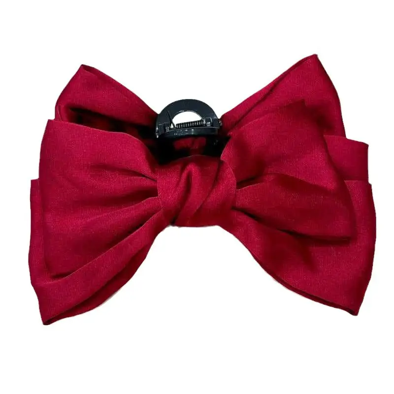 Red Satin Bow Hairpin with Super Fairy Grip - Image 9