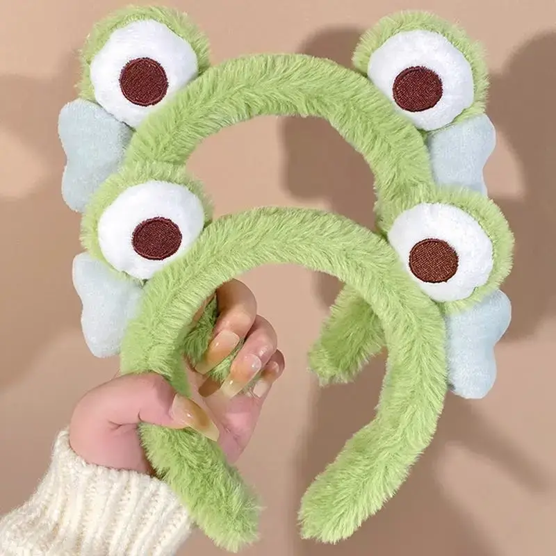 Plush Green Frog Hair Band for Women - Image 5