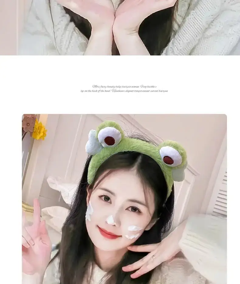Plush Green Frog Hair Band for Women — feature 1