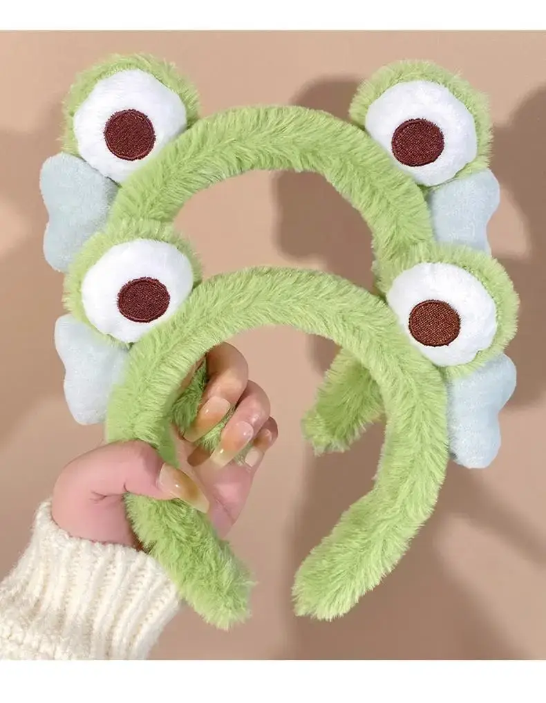Plush Green Frog Hair Band for Women — feature 4