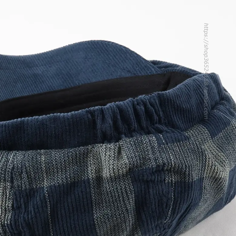 Korean Style Plaid Corduroy Cap for Men Women