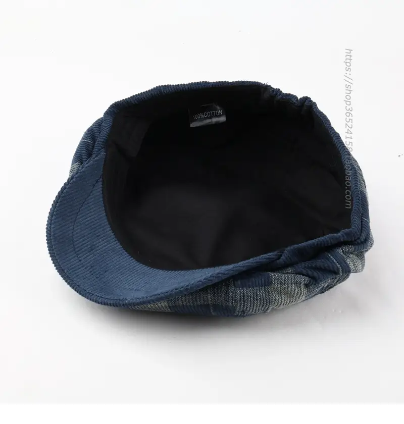Korean Style Plaid Corduroy Cap for Men Women — feature 11