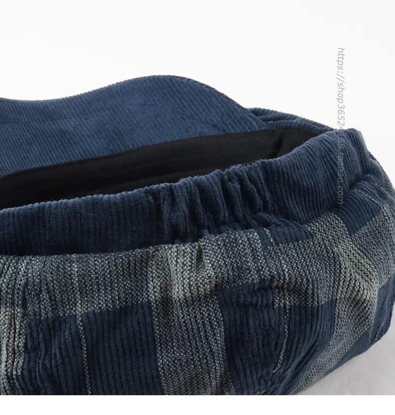 Korean Style Plaid Corduroy Cap for Men Women — feature 12
