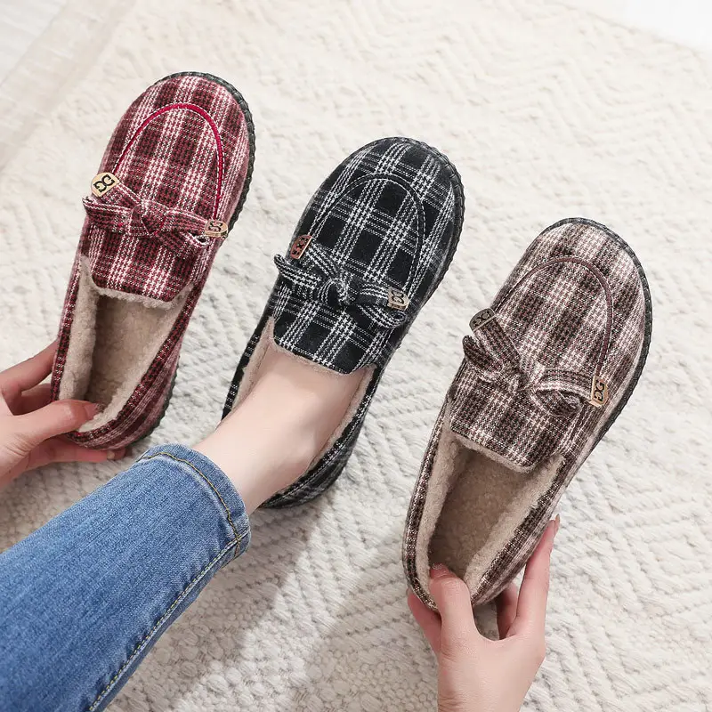 2026 Autumn and Winter New Style Fleece-Lined Warm Cotton Shoes, Comfortable Non-Slip Women's Shoes, Trendy Versatile Casual Korean-Style Loafers - Image 5