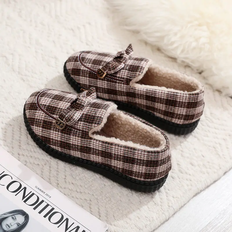 2026 Autumn and Winter New Style Fleece-Lined Warm Cotton Shoes, Comfortable Non-Slip Women's Shoes, Trendy Versatile Casual Korean-Style Loafers - Image 7