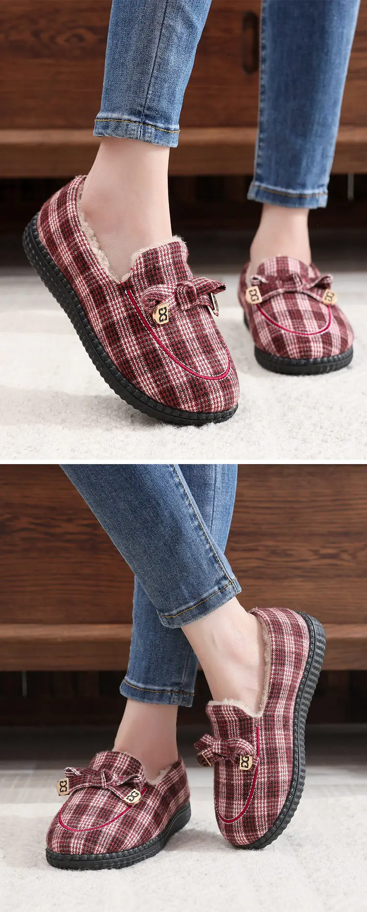 2026 Autumn and Winter New Style Fleece-Lined Warm Cotton Shoes, Comfortable Non-Slip Women's Shoes, Trendy Versatile Casual Korean-Style Loafers — feature 10