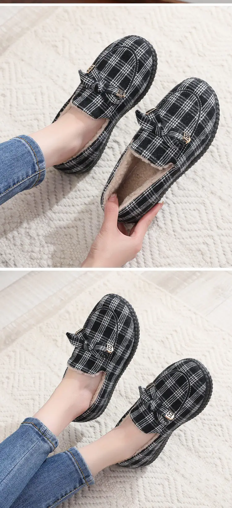 2026 Autumn and Winter New Style Fleece-Lined Warm Cotton Shoes, Comfortable Non-Slip Women's Shoes, Trendy Versatile Casual Korean-Style Loafers — feature 7
