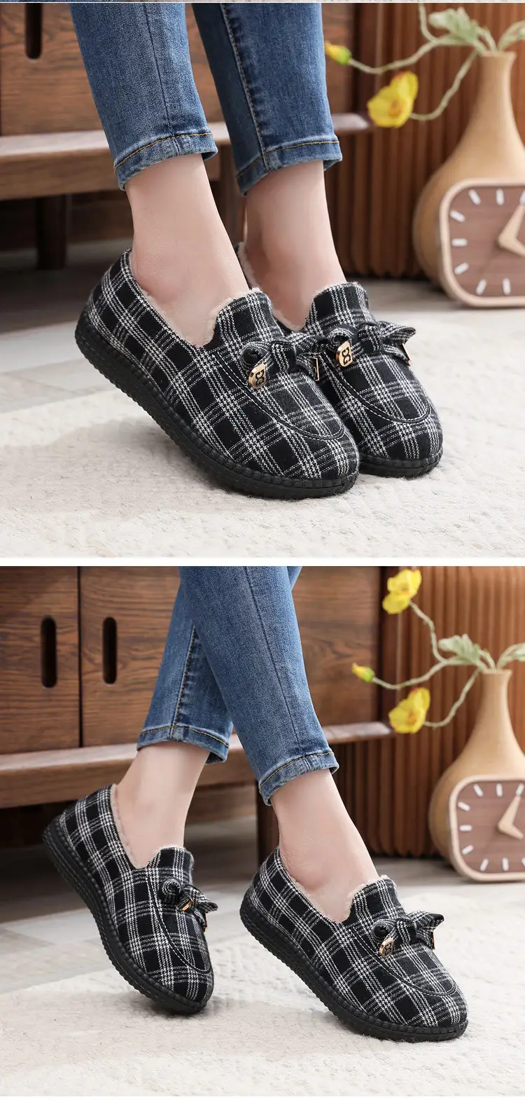 2026 Autumn and Winter New Style Fleece-Lined Warm Cotton Shoes, Comfortable Non-Slip Women's Shoes, Trendy Versatile Casual Korean-Style Loafers — feature 8