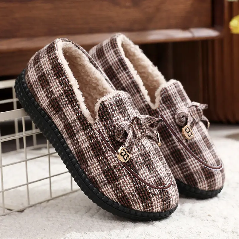 2026 Autumn and Winter New Style Fleece-Lined Warm Cotton Shoes, Comfortable Non-Slip Women's Shoes, Trendy Versatile Casual Korean-Style Loafers - Image 3