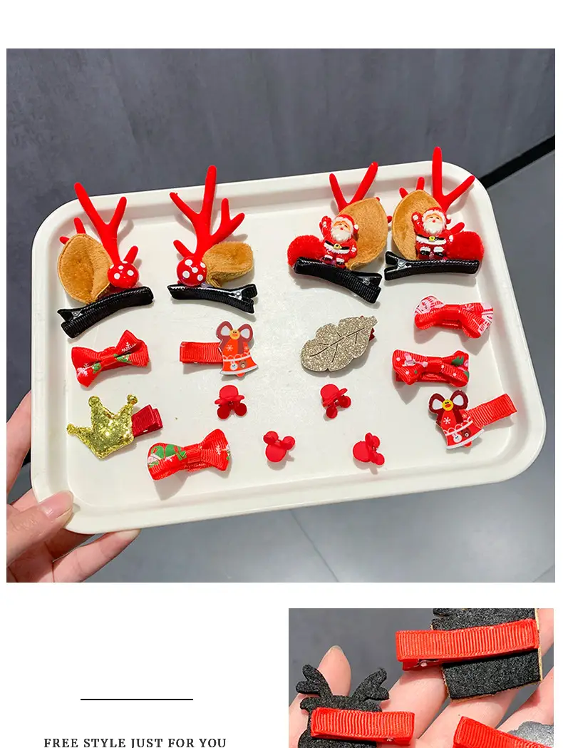 9-Piece Cute Christmas Hair Accessories Box for Kids — feature 6