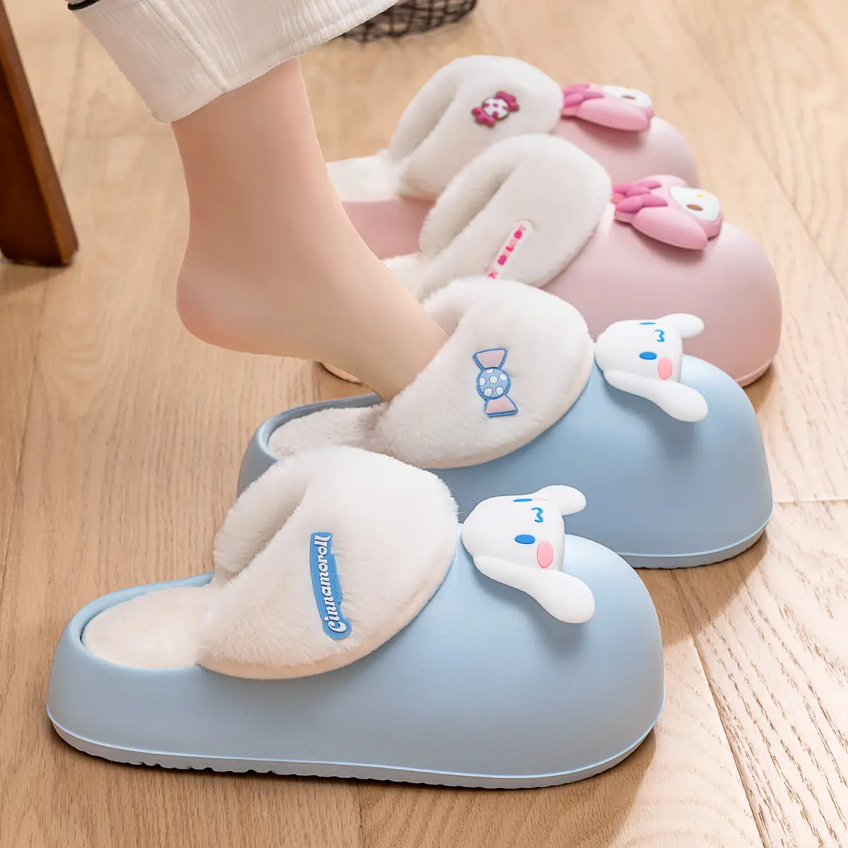 Hello Kitty Winter Plush Slippers Women Men Winter Snow Boots - Image 14