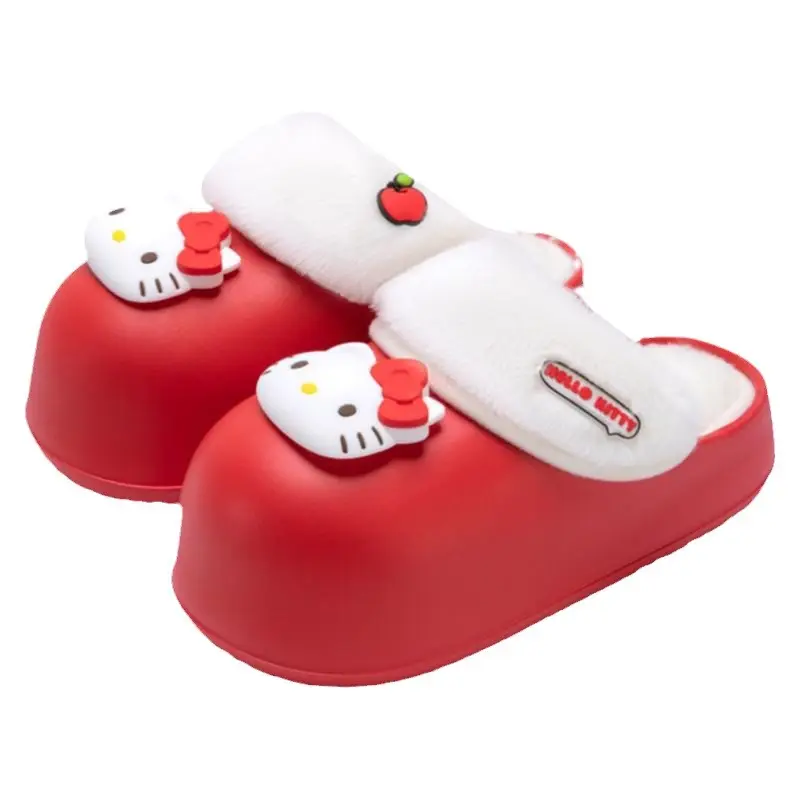 Hello Kitty Winter Plush Slippers Women Men Winter Snow Boots - Image 15