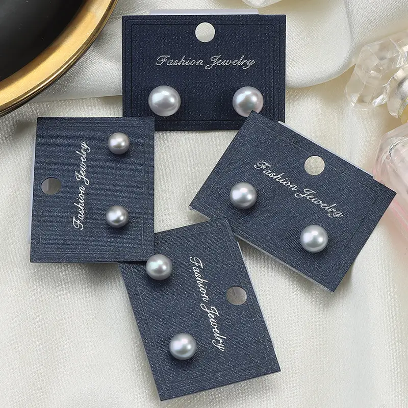 Zhenduo Hemp Gray Pearl Earrings S925 Silver