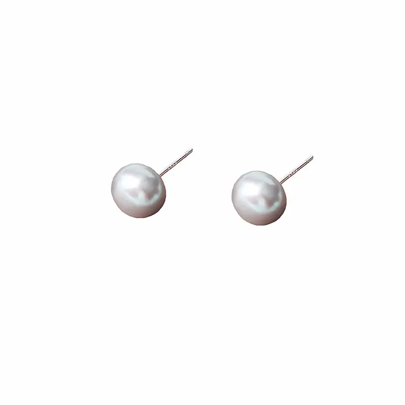 Zhenduo Hemp Gray Pearl Earrings S925 Silver