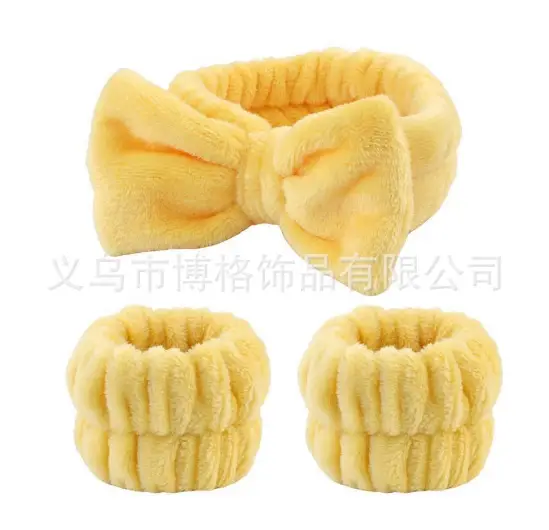 Yellow Soft Bow Hair Bands for Women
