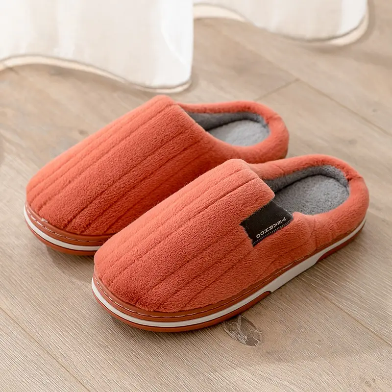 Winter new style cotton slippers thick-soled home warm non-slip slippers cotton female couple home indoor cotton slippers poop feeling - Image 5