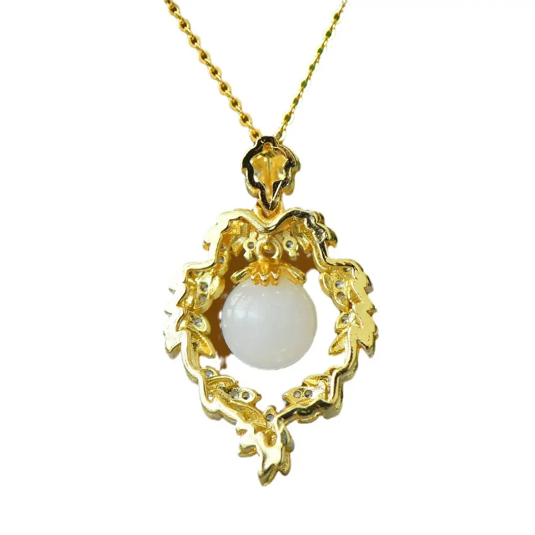 Copper Pendant with Gold & Jade Beads - Image 6