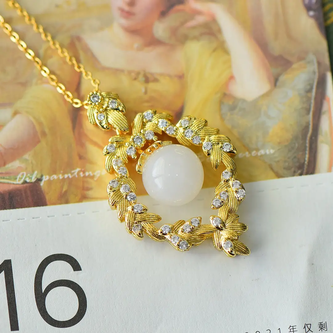 Copper Pendant with Gold & Jade Beads — feature 7
