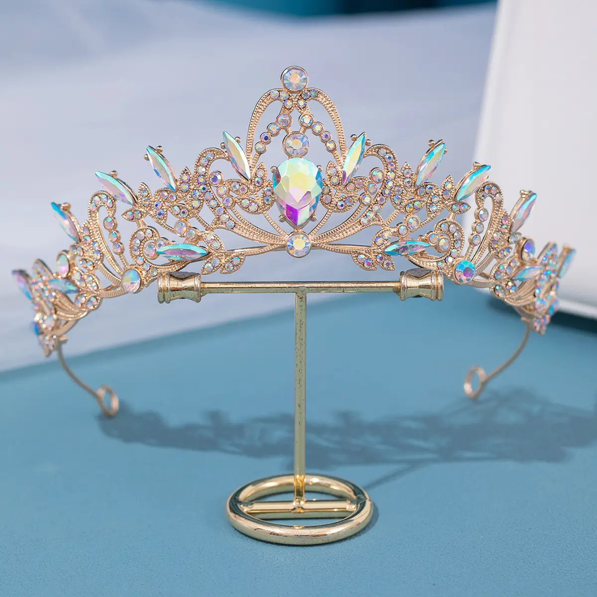 Cross Border Bridal Crown Hairband Pink Crystal Princess Party Accessory