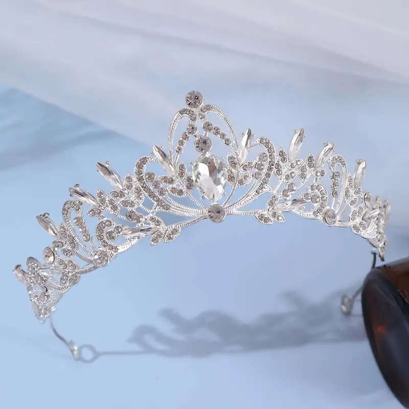 Cross Border Bridal Crown Hairband Pink Crystal Princess Party Accessory