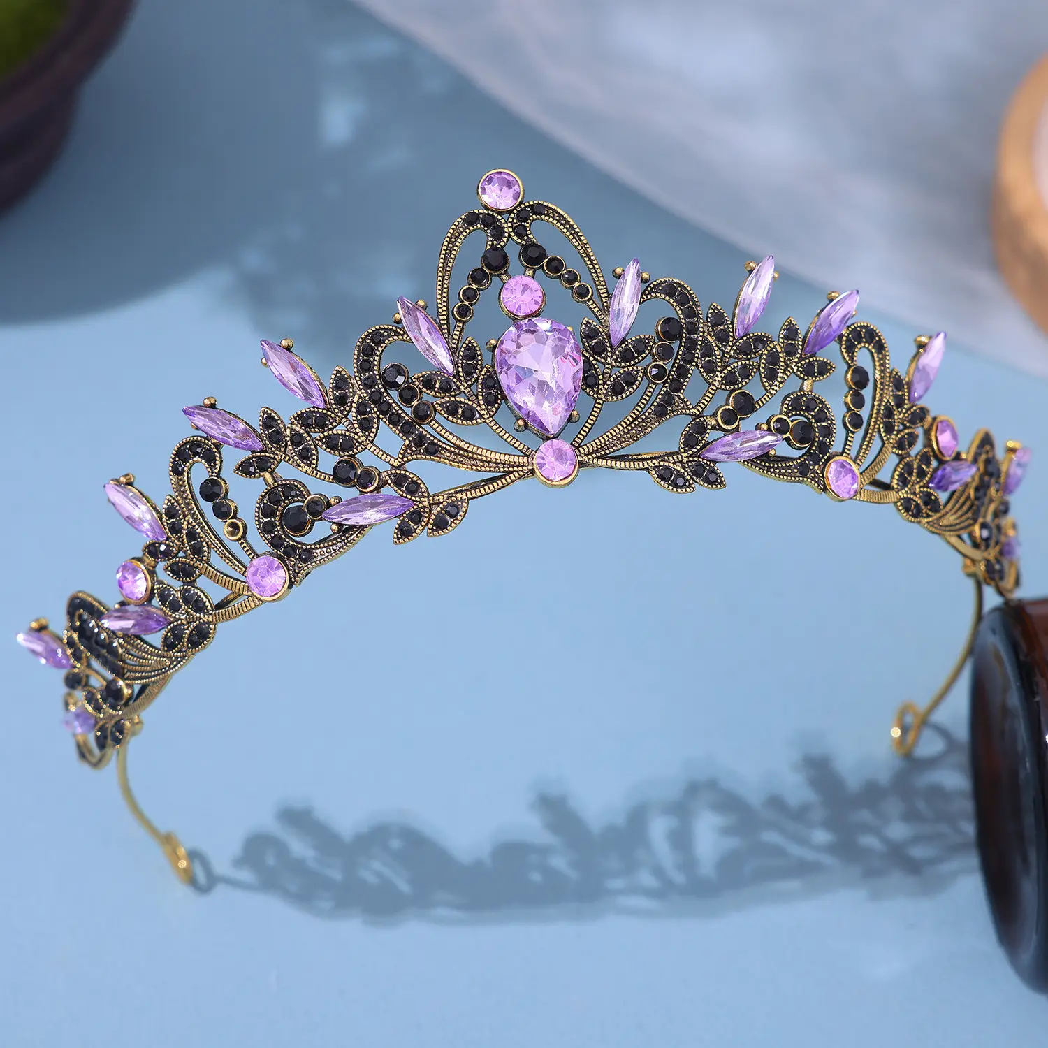 Cross Border Bridal Crown Hairband Pink Crystal Princess Party Accessory