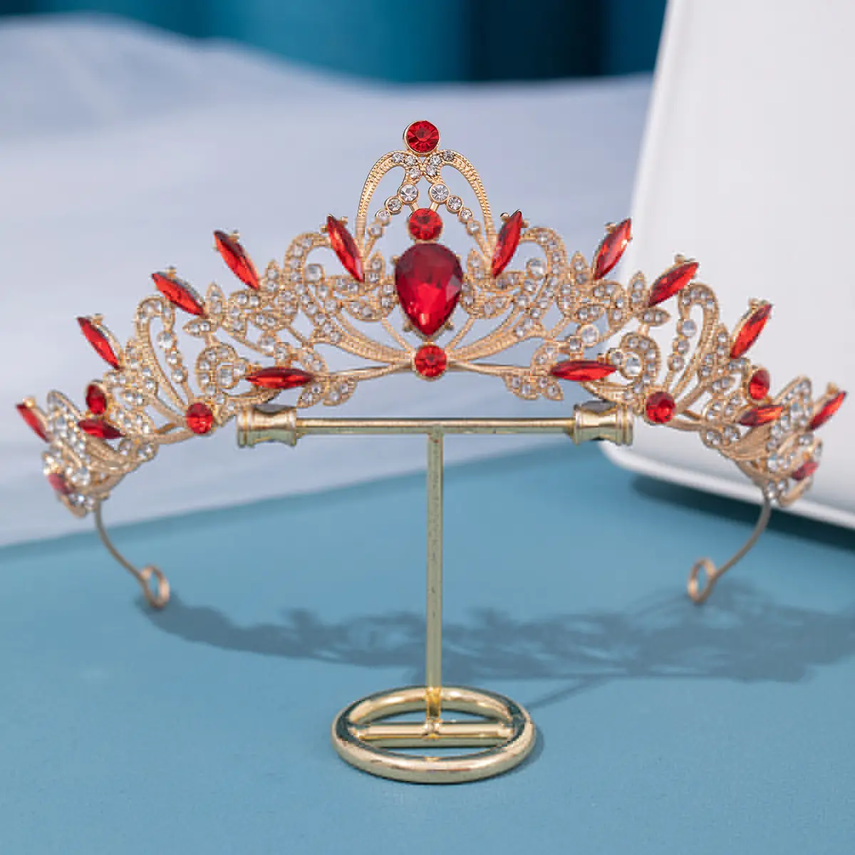 Cross Border Bridal Crown Hairband Pink Crystal Princess Party Accessory