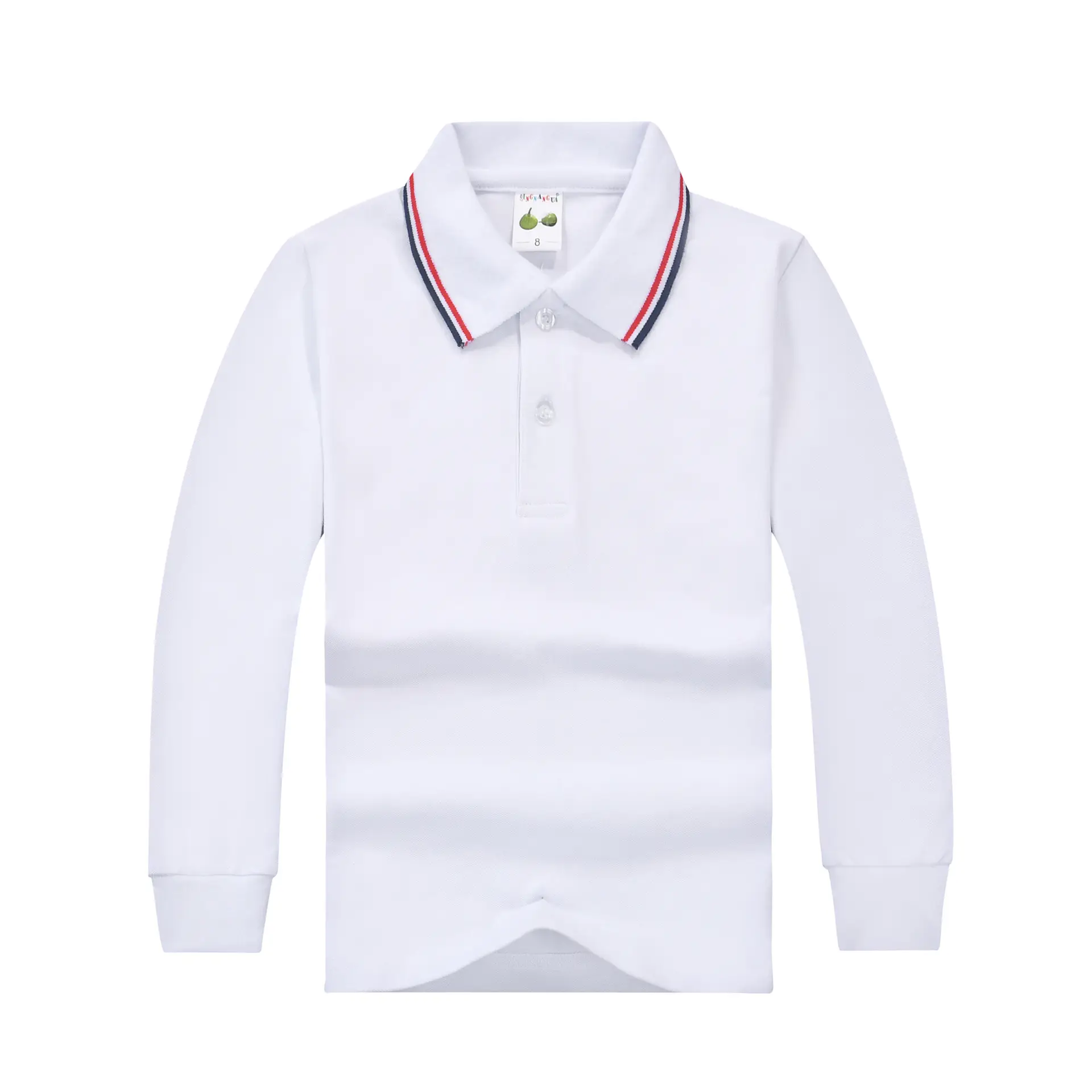Pink Boys Girls Polo T-Shirt Long Sleeve Cotton — feature 11
