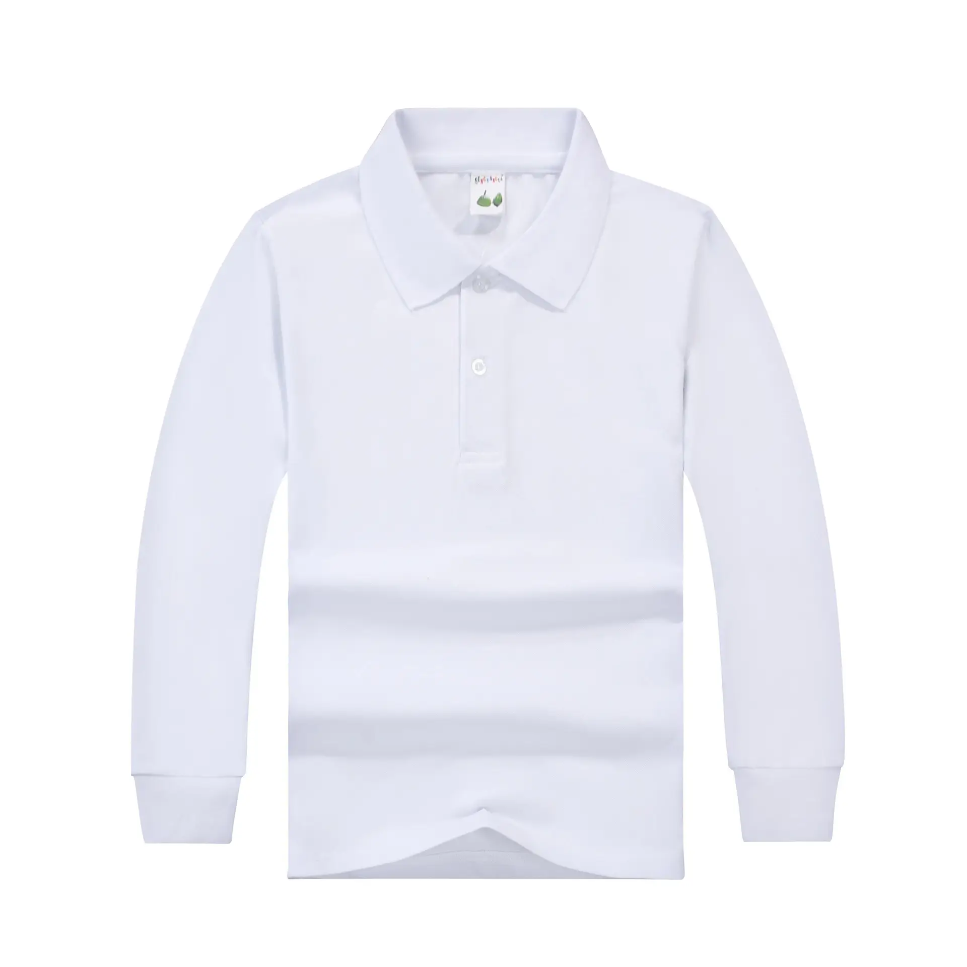 Pink Boys Girls Polo T-Shirt Long Sleeve Cotton - Image 17