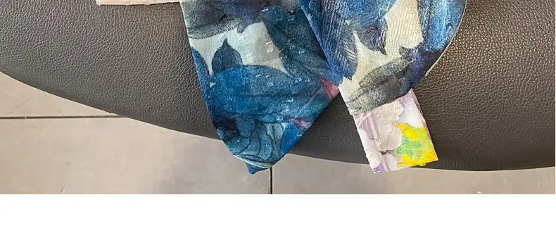 Silk Scarf Orange Green Floral Women's Belt Scarf — feature 12