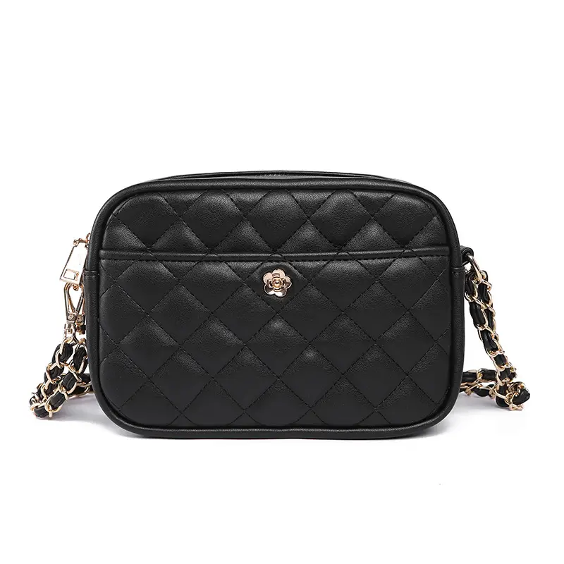 Trendy Women's Quilted Chain Bag Set White & Beige - Image 7