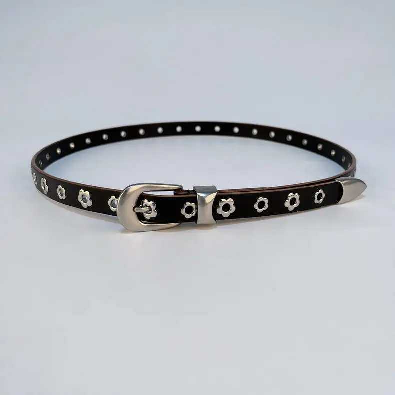 Rivet European American Genuine Leather Belt Black — feature 14