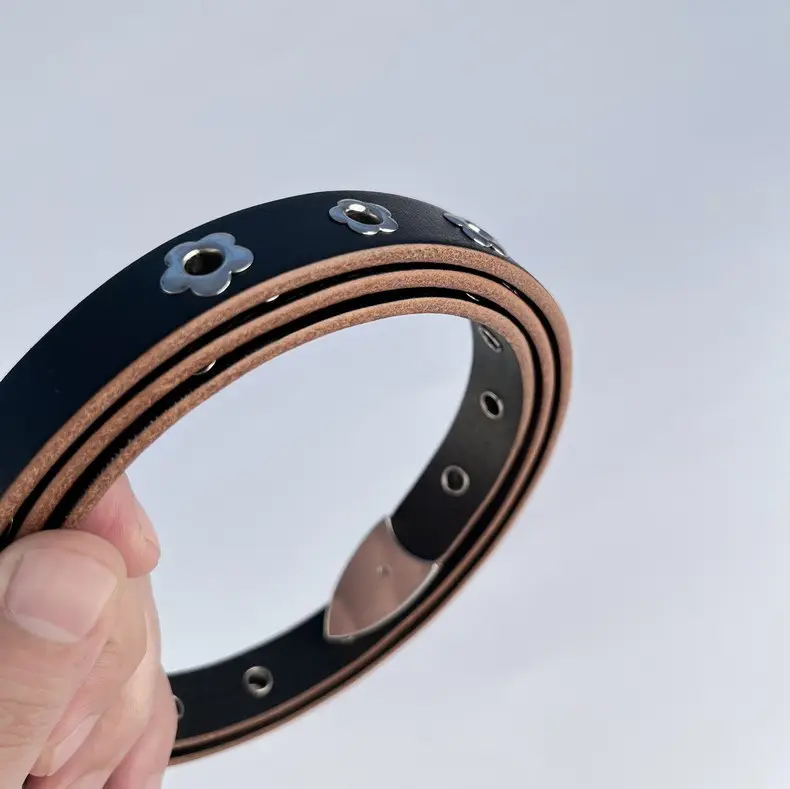Rivet European American Genuine Leather Belt Black — feature 8