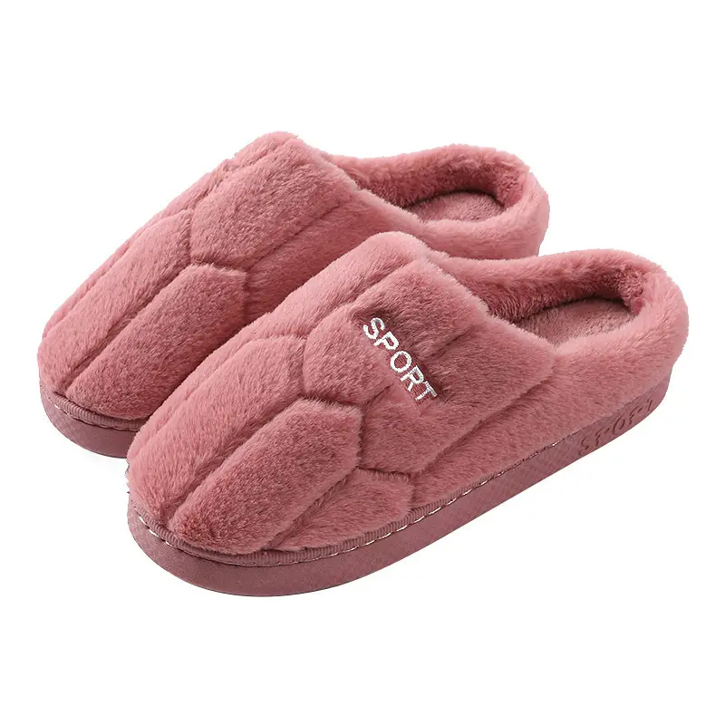 Women Cotton Furry Slippers Pink Running Warm Indoor Winter - Image 10